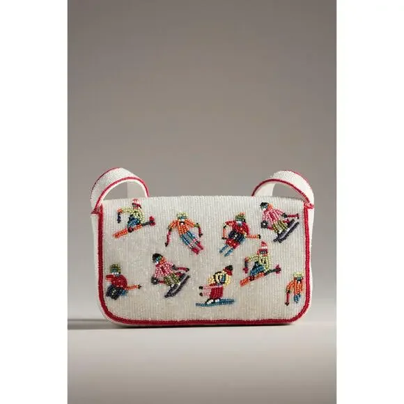 Anthropologie Fiona Beaded Bag Skiers Edition - Picture 3 of 12
